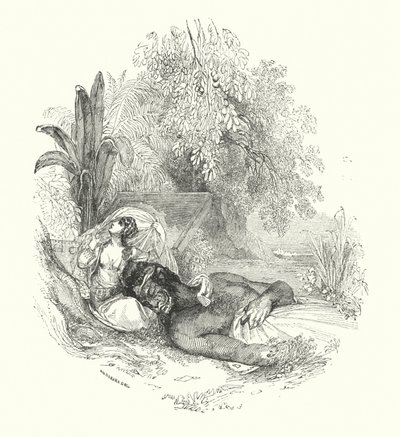 „Efreet i Lady (rycina) autorstwa William (after) Harvey