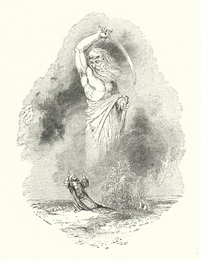 Kupiec i Jinee (grawerowanie) autorstwa William (after) Harvey