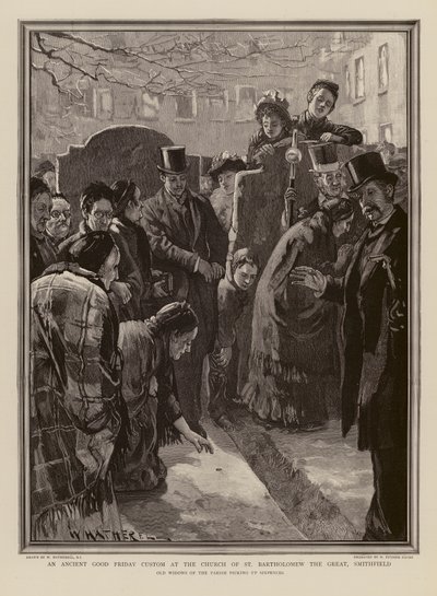 Wielki Piątek w kościele św. Bartłomieja Wielkiego w Smithfield (rycina) autorstwa William (after) Hatherell