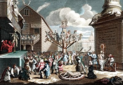 Emblematyczny nadruk Schematu Morza Południowego autorstwa William (after) Hogarth