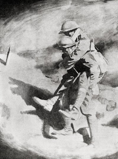 Poilu i Tommy według obrazu Sir Williama Orpena. autorstwa William (after) Orpen