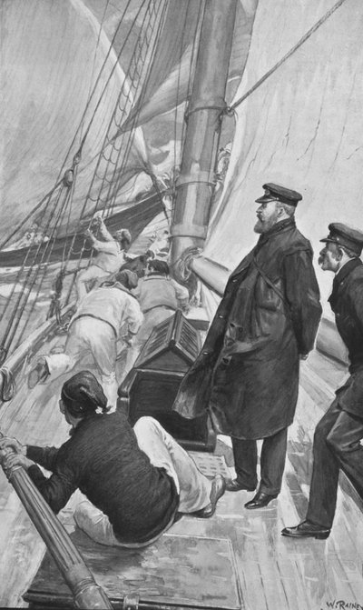 Król Edward w wypadku jachtowym w Cowes autorstwa William (after) Rainey