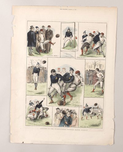 Szkice na Międzynarodowym Meczu Piłki Nożnej w Glasgow autorstwa William (after) Ralston