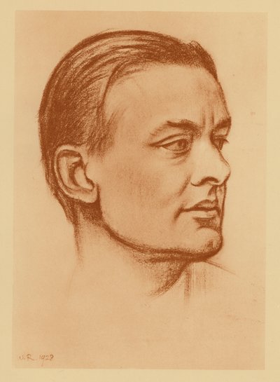 Portret T.S. Eliota (litografia) autorstwa William (after) Rothenstein