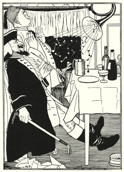 Ilustracja do Przygód Barona Munchausena (rycina) autorstwa William (after) Strang