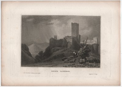 Zrujnuj Lahneck autorstwa William (after) Tombleson