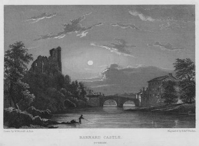 Zamek Barnard, Durham (grawerowanie) autorstwa William (after) Westall