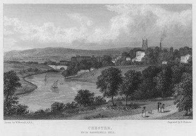 Chester, z Barrelwell Hill (grafika) autorstwa William (after) Westall