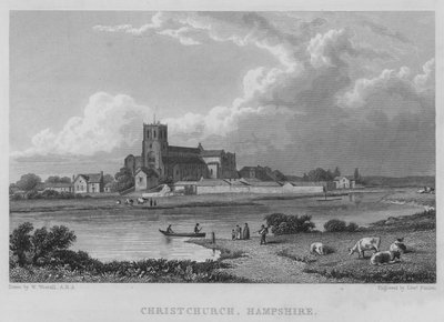 Christchurch, Hampshire (grawerowanie) autorstwa William (after) Westall