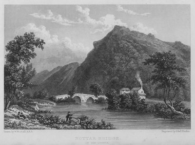 Nottar Bridge, na Lynher (grawerowanie) autorstwa William (after) Westall