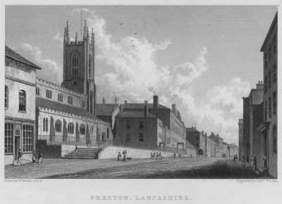 Preston, Lancashire (grawerowanie) autorstwa William (after) Westall