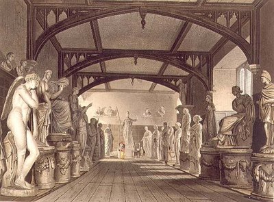 The Statue Gallery, ilustracja z „Historii Oksfordu”, rytowana przez Fredericka Christiana Lewisa (1779-1856) wyd. przez R. Ackermanna autorstwa William (after) Westall