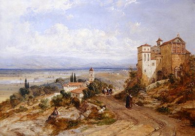 Dwa klasztory w Nemi we Włoszech autorstwa William (attr. to) Oliver