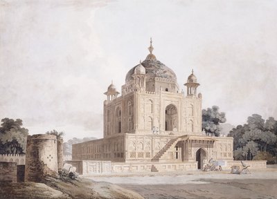Mauzoleum sułtana Parviza w pobliżu Allahabadu (ołówek, długopis i czarny atrament, w/c) autorstwa William (circle of) Daniell