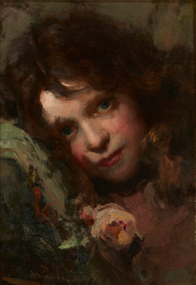 Studium głowy (olej na płótnie) autorstwa William A. Pratt