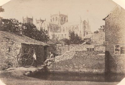 Katedra w Ripon od południowego wschodu, przylegająca do rzeki Skell, ok. 1855 (zdjęcie) autorstwa William A. Pumphrey