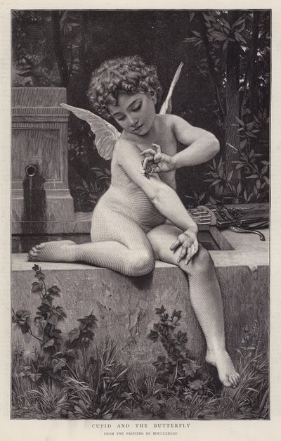 Kupidyn i Motyl (lito) autorstwa William Adolphe (after) Bouguereau