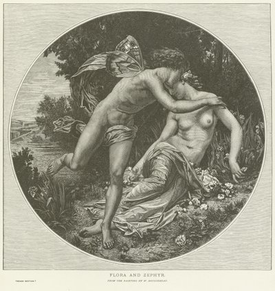 Flora i Zefir autorstwa William Adolphe Bouguereau