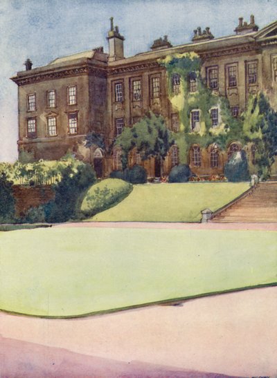 Przedni czworobok Worcester College (kolorowa litografia) autorstwa William Ainsworth Wildman
