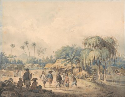 Tubylcy z Cochin grający w lotkę w Chinach autorstwa William Alexander