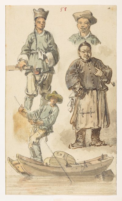 f.11 58 Studia chińskie,  z albumu 372 rysunków pejzaży, wybrzeży, strojów i życia codziennego wykonanych podczas ambasady Lorda Macartneya u cesarza Chin w latach 1792-1794 (ołówek i akwarela na papierze) autorstwa William Alexander
