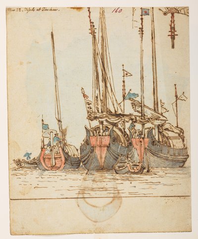 f.62 160’ 22.11. Statki w Tin-hau.”  , z albumu 372 rysunków pejzaży, wybrzeży, strojów i życia codziennego wykonanych podczas ambasady Lorda Macartneya u cesarza Chin w latach 1792-1794 (ołówek i akwarela na papierze) autorstwa William Alexander