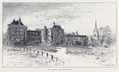 Pałac Ely, Front Główny (grafika) autorstwa William Alexander Ansted