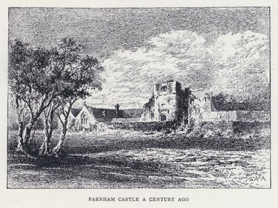 Zamek Farnham sto lat temu (rycina) autorstwa William Alexander Ansted