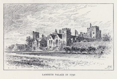 Pałac Lambeth w 1790 r. (grafika) autorstwa William Alexander Ansted