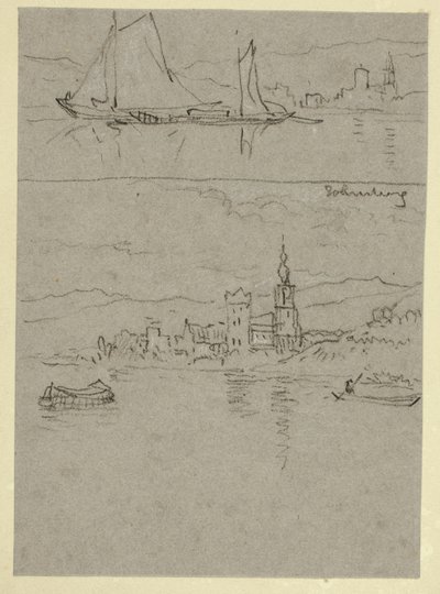 Dwie sceny rzeczne autorstwa William Alfred Delamotte