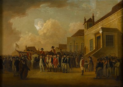 Fryderyk August, książę Yorku, dokonujący przeglądu wojsk we Flandrii, ok. 1794 r autorstwa William Anderson