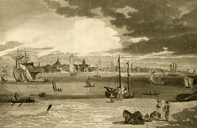 „Widok na Liverpool z promu, Lancashire”, 1808. autorstwa William Angus