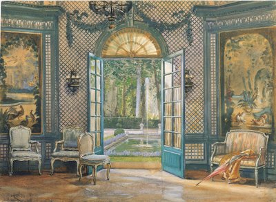Sala muzyczna „Villa Trianon”, ok. 1920 (w/c na papierze) autorstwa William B. E. Rankin