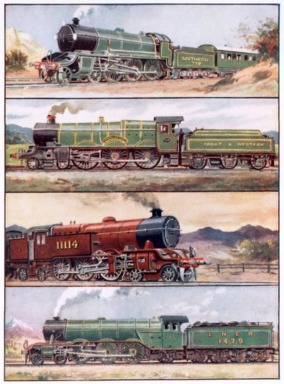 Potworne charty szynowe (kolorowa litografia) autorstwa William B. Robinson