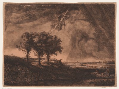 Trzy drzewa z piorunem autorstwa William Baillie