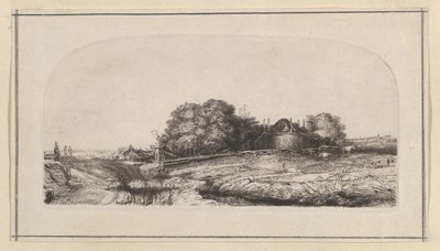 Krajobraz z kopią stodoły i stada owiec, 1750-1810. autorstwa William Baillie