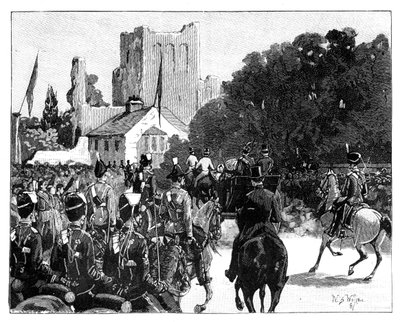 Przybycie królowej Wiktorii do Kelso w Szkocji, 1887. autorstwa William Barnes Wollen