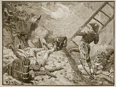 Marszałek Lannes w Ratyzbonie, ilustracja z „Ilustrowanej historii Anglii Cassella” (zdjęcie w sepii) autorstwa William Barnes Wollen