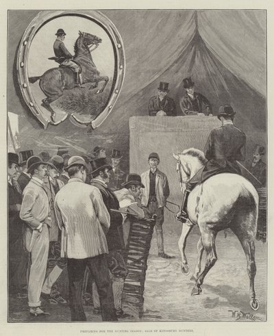 Przygotowanie do sezonu polowań, wyprzedaż Kingsbury Hunters autorstwa William Barnes Wollen