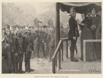 Przegląd londyńskiej straży pożarnej w Hyde Parku autorstwa William Barnes Wollen