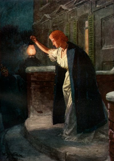 Wstała i powoli machała latarnią z boku na bok, 1914. autorstwa William Barnes Wollen