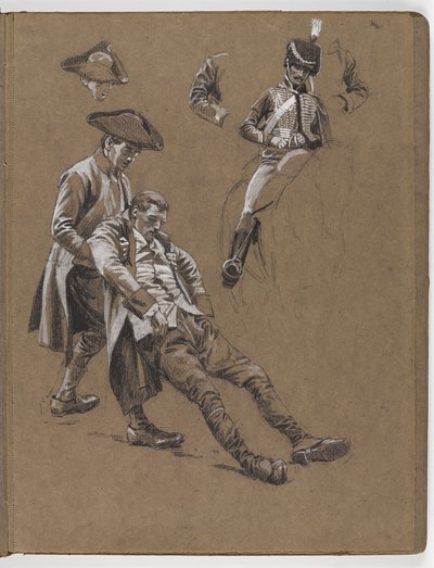Studium do obrazu olejnego Williama Barnsa Wollena ?Bitwa pod Lexington 1775? autorstwa William Barnes Wollen