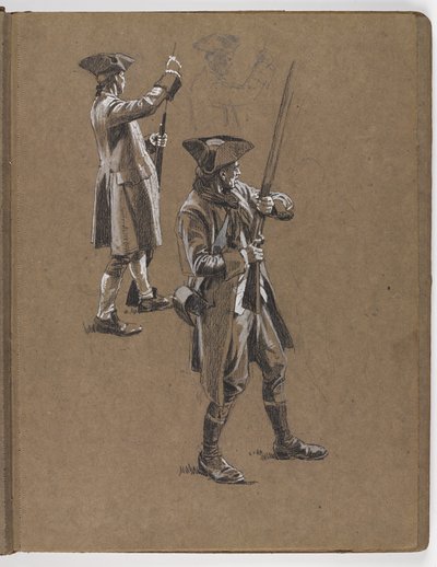 Studium do obrazu olejnego Williama Barnsa Wollena ?Bitwa pod Lexington 1775? autorstwa William Barnes Wollen