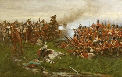28. (1 Pułk Gloucestershire) w Waterloo autorstwa William Barnes Wollen