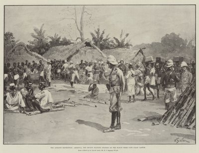 Wyprawa Ashanti, Akroful, druga stacja zatrzymująca się w marcu z zamku Cape Coast autorstwa William Barnes Wollen