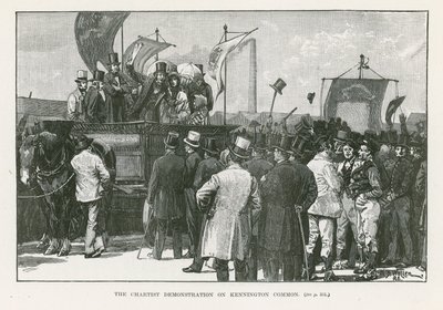 Demonstracja czartystów na Kennington Common, Londyn autorstwa William Barnes Wollen