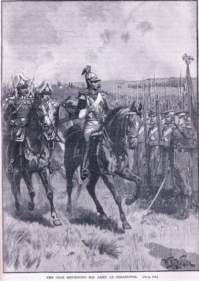 Car przeglądający swoją armię w Sewastopolu 1856 AD autorstwa William Barnes Wollen