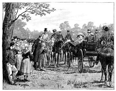 Królowa na festynie w lesie St Germain, Francja, połowa końca XIX wieku, 1887 autorstwa William Barnes Wollen