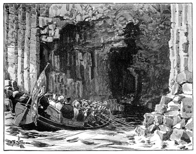 Królewska wizyta w jaskini Fingals, Staffa, Szkocja, 1847, 1900. autorstwa William Barnes Wollen