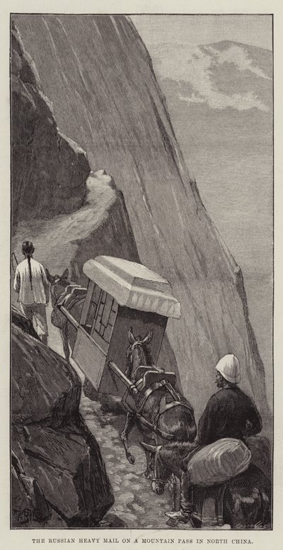 Rosyjska ciężka poczta na przełęczy w północnych Chinach autorstwa William Barnes Wollen